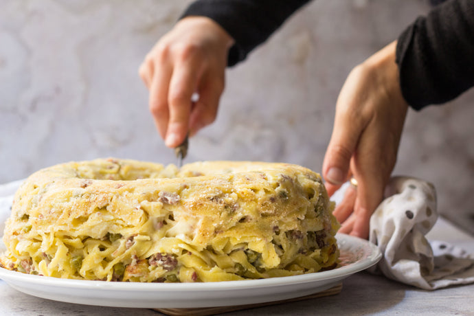 2 - Primo - Timballo al forno di tagliatelle alla boscaiola bianca